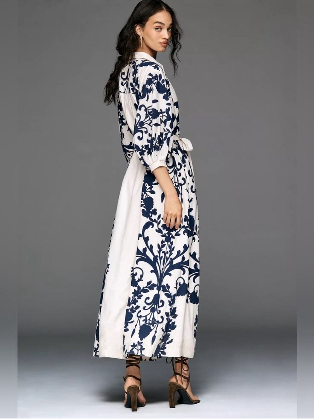 Maeve Mona Floral Linen Shirt Dress